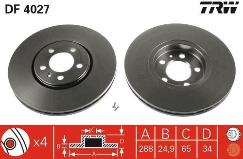 Brake disc trw df4027 for - disc,