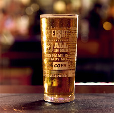 New Aberdeen FC, Pint Glass, 2025 Scottish Cup Winners