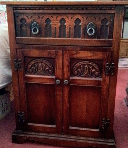 Old charm oak hifi - old, cabinet