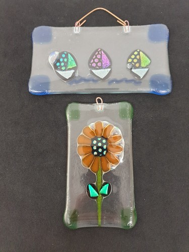 Handmade fused glass art - fused, one