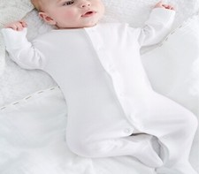 Full Plain Baby White Cotton