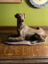 “Bronzed” Resin Dog Statue