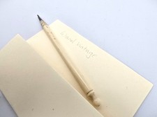 Antique carved cow bone perpetual pencil - Victorian "forever" scribe