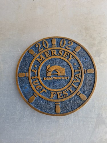 Brass canal boat - brass, plaque