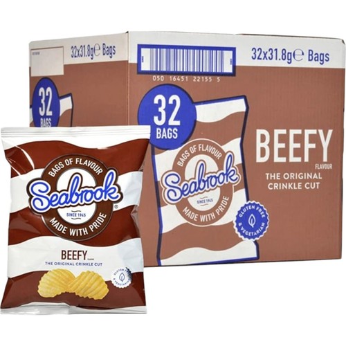 Seabrook beefy crisps 32 x - seabrook,