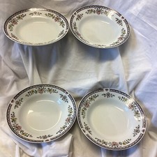 Royal Norfolk FLORAL Pattern 8." Dia. Soup Bowls, Set of 4
