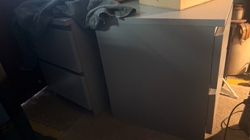 Grey malm bedside drawers