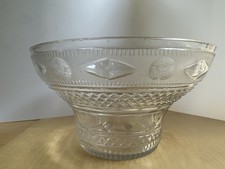 Vintage WATERFORD Cut Glass Crystal Flower Bowl Diamond and Flowers Pattern 17cm