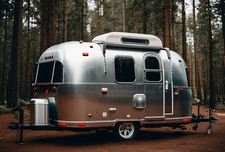 Metal sign vintage trailer - metal,