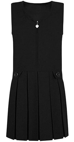 Girls black school pinafore - black,
