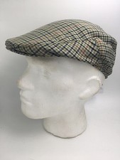 UNISEX GREEN NAVY BROWN CHECK FLAT CAP WOOL BLEND BNWT HW1228/B