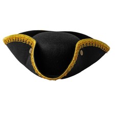Gold Trimmed Tricorn Hat -