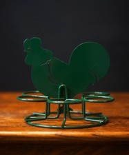 Vintage Green Metal Egg Holder