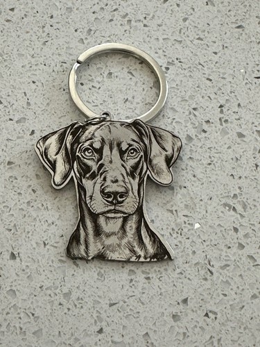 Dobermann dog key ring present - dobermann,