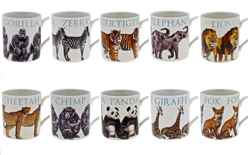 Animals mugs lion gorilla - animals,
