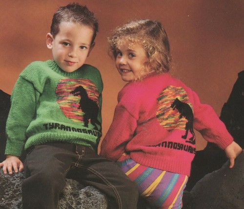 Vintage dinosaur knitting - dinosaur,