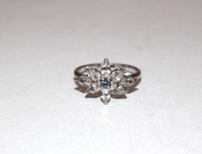 STERLING SILVER 925 Gems TV Petalite/Topaz and Tanzanite Cluster RING Size P