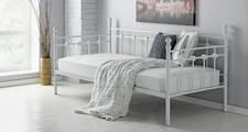 Home Abigail Single Metal Bed Frame - White | metal single bed