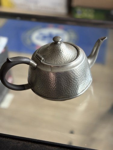 Vintage hammered pewter teapot