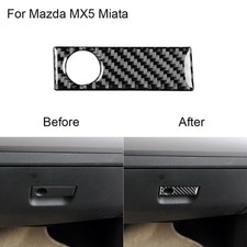 For Mazda MX-5 Miata 2009-15 Carbon Fiber Co-pilot Storage Box Handle Cover Trim