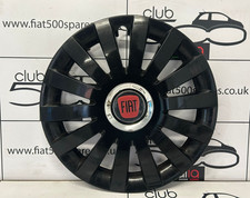 Fiat 500 14" Inch Wheel Trim in Black Genuine