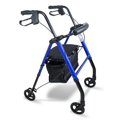 Lightweight rollator folding