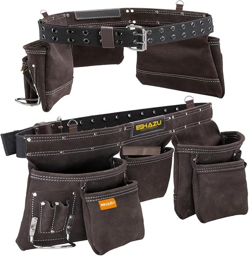 Leather tool belt with - tool,