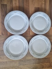 4 X Crown Ming Blue Floral Plates