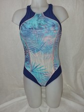 Gorgeous navy blue DEBENHAMS swimming bathing costume suit size 12