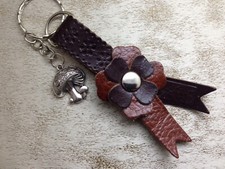 Handmade real leather flower