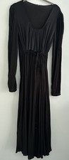 HIGH USE Claire Campbell UK 12 Black Maxi Pandora Viscose Silk Dress Ruched Back