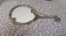 vintage hand held mirror art nouveau style 