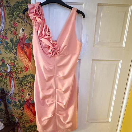 Amy childs pink satin - satin, ruffle