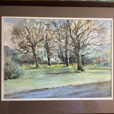 Watercolour & pastel painting, Spring at Abbeydale, G J E Smith, Sheffield