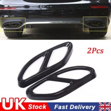2x Black Exhaust Pipe Tip Cover For Mercedes Benz A B C E Class CLA GLC GLE GLS