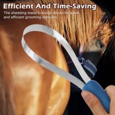 Pet Dog Horse Metal Sweat Scraper Shedding Blade Brush Dual-Sided Shedding