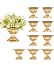 10 Gold Vase for Wedding Decorations 13 cm Tall Bulk Vases for Table Centrepiece