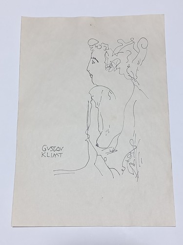 Gustav klimt drawing - drawing, on