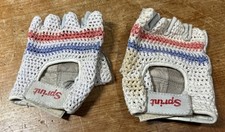 Vintage Sprint Cycling Gloves Leather & Net Fingerless Gym Weight Training Small