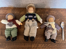 PORCELAIN HEAD DOLLS X3 SMALL DOLL COLLECTABLE ANTIQUES VINTAGE