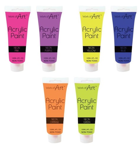 Neon acrylic paint tubes - 6,