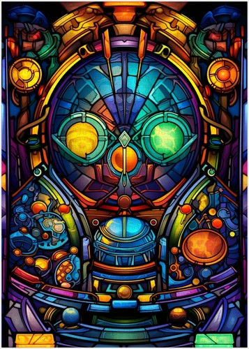 Stained glass pinball machine - stained,