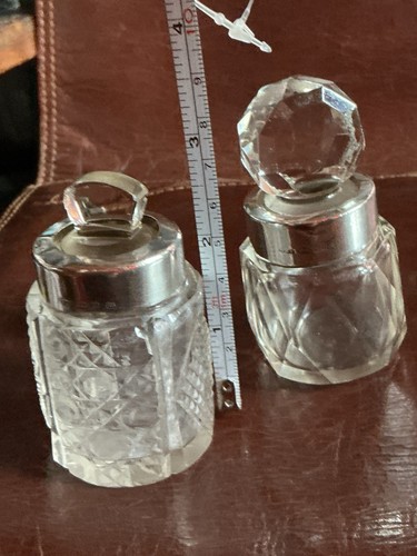 Antique silver collared glass - antique,