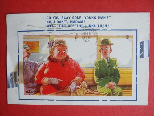 Old bamforth comic golf - old,