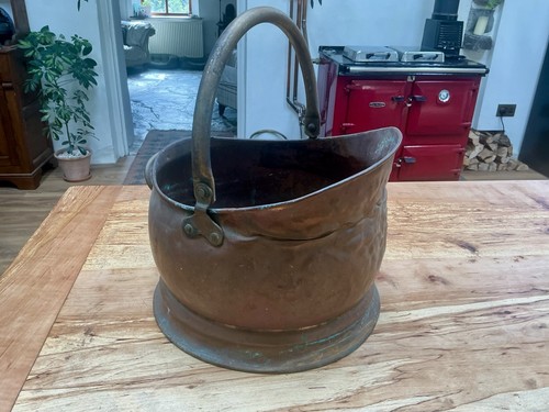 Copper coal scuttle - copper,