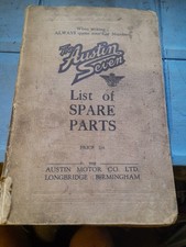AUSTIN SEVEN LIST OF SPARE