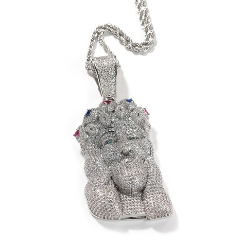 Mens iced out jesus - iced, piece