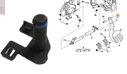 Peugeot 206 brake pedal - brake, shaft