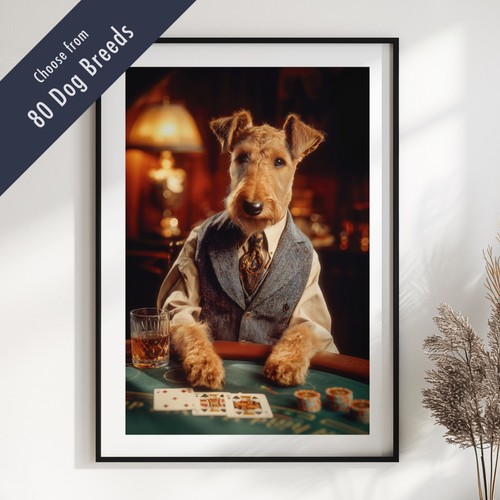 Funny dog playing - funny, poker