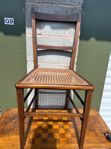 Vintage cane seat chair wooden - vintage,